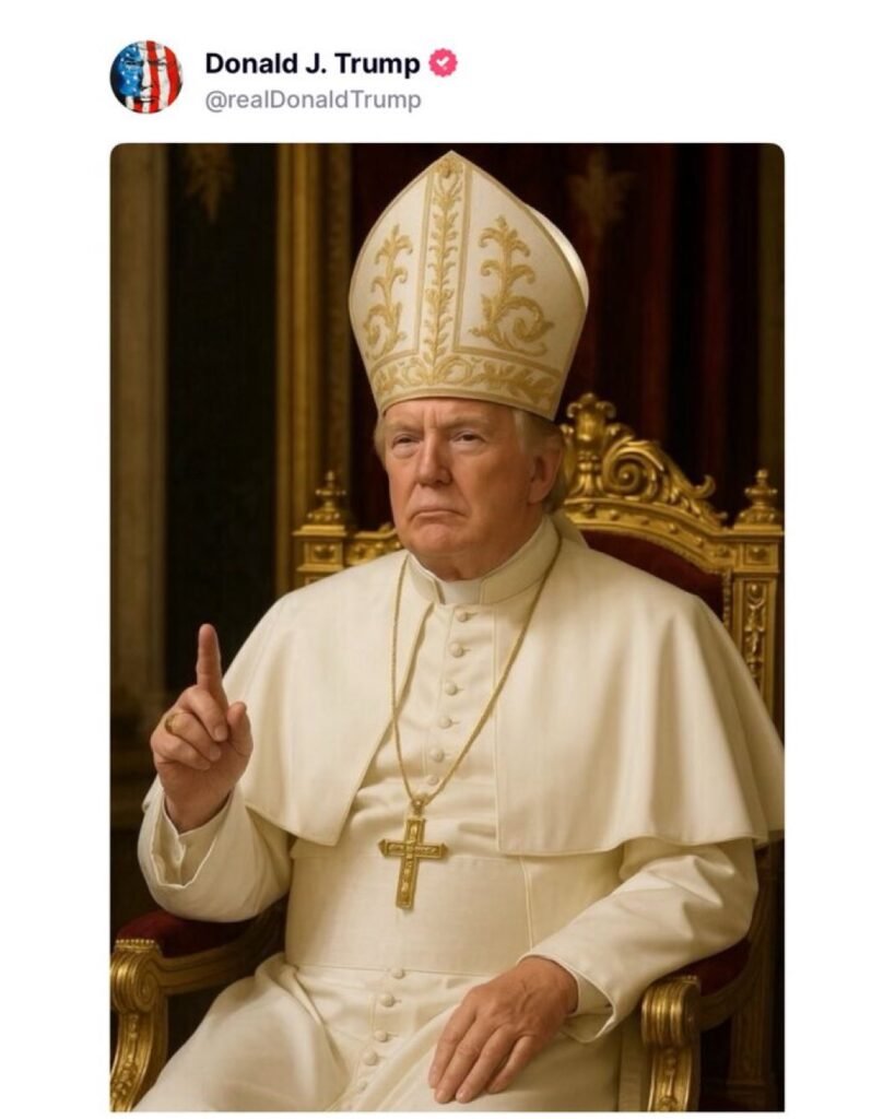El Presidente de Estados Unidos Donald Trump publicó una foto suya vestido de Papa por Inteligencia Artificial.